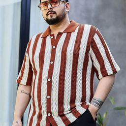 Instafab Plus Men Comfort Multi Stripes Opaque Striped Casual Shirt-picture-27