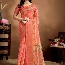 Vmdesigns Ethnic Motifs Zari Saree With Blouse Piece-picture-43