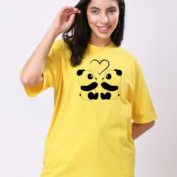 TQH Graphic Printed Drop-Shoulder Cotton Oversized T-shirt-picture-38