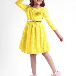 Hola Bonita Girls Long Sleeves Fit & Flare Dress-image-0