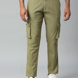 Dennis Lingo Men Tapered Fit Solid Cargos Trousers-picture-9