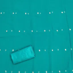 MANVAA Embellished Unstitched Dress Material image 4