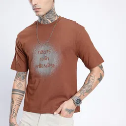 glitchez Typography Printed Relaxed Fit T-shirt-image-84