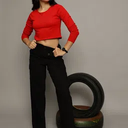 The Roadster Lifestyle Co Women Wide Leg Cargo Trousers image 3