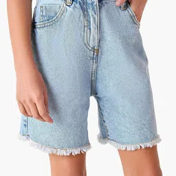 Juniors by Babyshop Girls Cotton Regular Fit Denim Shorts-picture-33