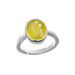 RRVGEM 4.50 Ratti Unheated Yellow Sapphire Pukhraj Silver Plated Ring-picture-40
