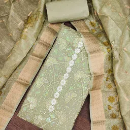 KALINI Embroidered Pure Silk Unstitched Dress Material-image-74