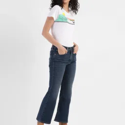 levi's Women's 726 Blue Flared Fit Mid Rise Jeans-picture-20