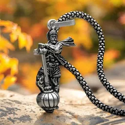 VAGHBHATT Silver-Plated Pendant With Chain-picture-19