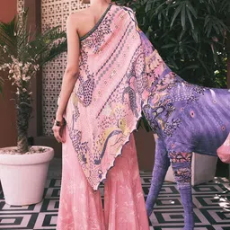 SAUNDH Printed One-Shoulder Neck Kaftan Top With Trousers Co-Ords image 3