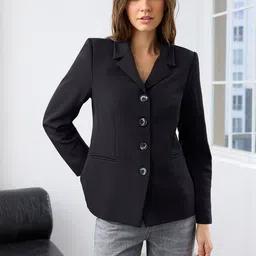 Trendyol Notched Lapel Collar Long Sleeves Single Breasted Blazer image 1