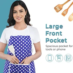 HOMESTIC Blue Printed Waterproof Apron With Front Pocket image 3
