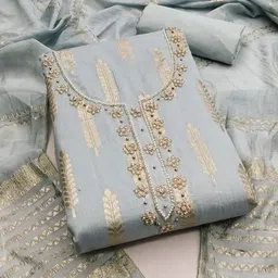 BlissFlair Art Silk Unstitched Dress Material-picture-23