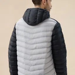 Status Quo Men Hooded Colourblocked Lightweight Puffer Jacket image 2