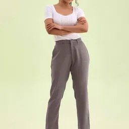 Go Colors Women Mid-Rise Tapered Fit Regular Trousers-picture-35