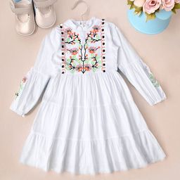 Bella Moda Girls Embroidered Puff Sleeve Fit & Flare Dress-picture-55