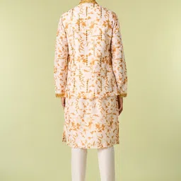 Diwas by Manyavar Men Dyed Regular Mirror Work Kurta with Trousers image 2