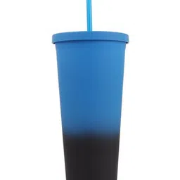 HAMSTER LONDON Blue & Black Single Plastic Colourblocked Water Bottle image 3