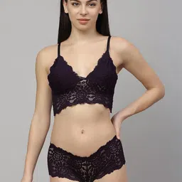 samvar Women Pink,Blue Net Bra Panty Set for Lingerie Set Undergarments Pack of 2 image 5