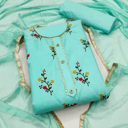 LeeliPeeri Designer Embroidered Unstitched Dress Material image 3