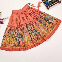 BAESD Girls Printed Foil Print Ready to Wear Lehenga & Blouse With Dupatta image 3