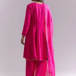 KALKI Fashion Women Ethnic Motifs Embroidered Panelled Thread Work Kurta with Palazzos & With Dupatta image 5