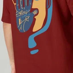 SLOWLORIS Men Graphic Printed Round Neck Oversized T-shirt image 2