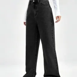 A1TUFF Women Jean Relaxed Fit High-Rise Light Fade Stretchable Jeans image 2