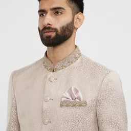 Twamev Self Design Bandhgala Two-Piece Party Suit image 4