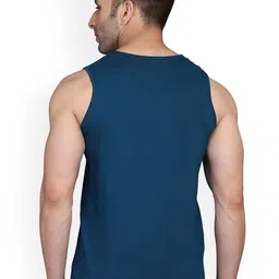 SLOWLORIS Pack Of 2 Printed Sleeveless Cotton Gym Vests image 3