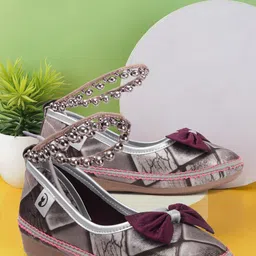 SIRDENILL Women Wedge Casual Shoes with Beaded Ankle Strap & Bow image 3