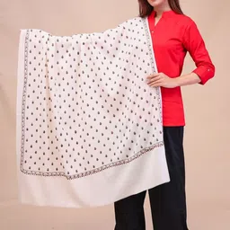 SWI Stylish Women Floral Embroidered Shawl-image-80