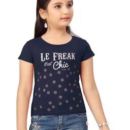 Lei-Chie Girls Polka Dots Printed Round Neck Cotton T-shirt-picture-14