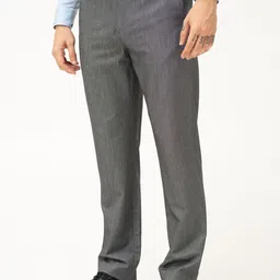 The Pant Project Men Black & White Textured Water Repellent Relaxed Fit Formal Pant image 5
