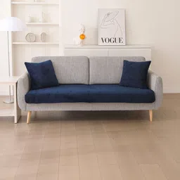 HOMETHREADS Navy Blue & Navy Blue Printed Sofa Cover-picture-27