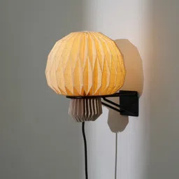 FIG Amber Sconce Grey Textured Metal Spherical Shaped Wall Lamp-picture-31