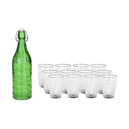 1ST TIME Green & Transparent Glass Solid Water Bottle-picture-19