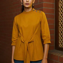 sollobell Round Neck Bishop Sleeves Top image 3