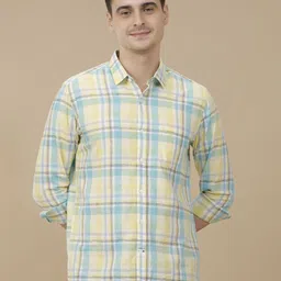 CAVALLO by Linen Club Contemporary Slim Fit Tartan Checked Casual Shirt-picture-15