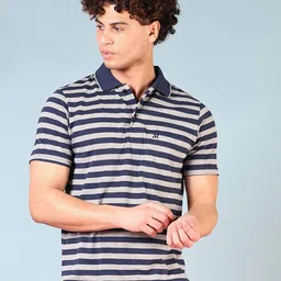 V-Mart Men Striped Polo Collar Pockets T-shirt-picture-47