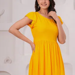 RILAKE Flutter Sleeve Fit & Flare Dress image 2