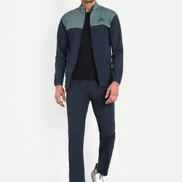 GRITPRO Men Colourblocked Mock Collar Track Suit image 4