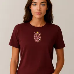 Anikmart Typography Printed Round Neck Pure Cotton T-shirt-picture-38