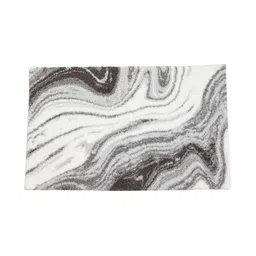 Ariana Black & White Patterned 2300 GSM Cotton Anti-Skid Bath Rugs image 5