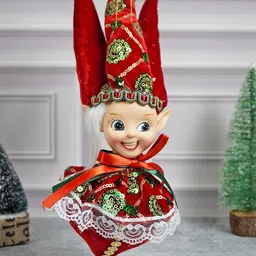 Little Surprise Box LLP Red & Green Naughty Ball Elf Christmas Tree Ornament-picture-49
