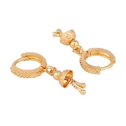 Anouk Gold Plated Circular Tasselled Hoop Earrings image 3