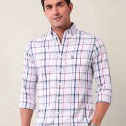U.S. Polo Assn. Men Tailored Fit Opaque Checked Casual Shirt-picture-29