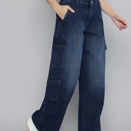 Levis Women Baggy Fit Light Fade Stretchable Cargo Style Jeans-image-1