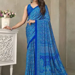 DIVASTRI Ethnic Motifs Silk Blend Saree-picture-17