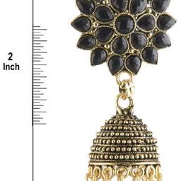 JMBW INTERNATIONAL Gold-Plated Beaded Dome Shaped Jhumkas image 5